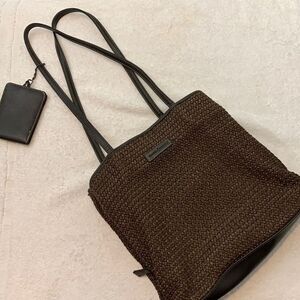 Frankie & Johnnie handbag purse brown shoulder bag Woven